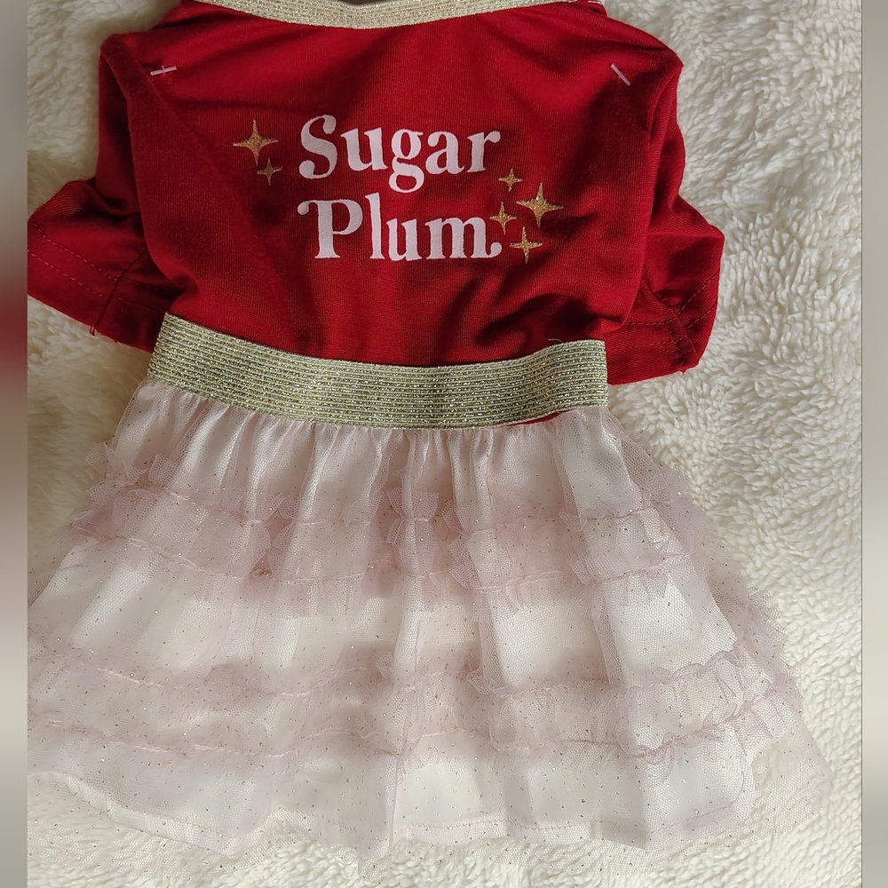 Christmas Super Cute Sugar plum Fancy Dog Dress Size XS